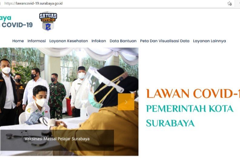 Website LawanCovid-19 Permudah Warga Surabaya Pantau Jadwal Vaksin