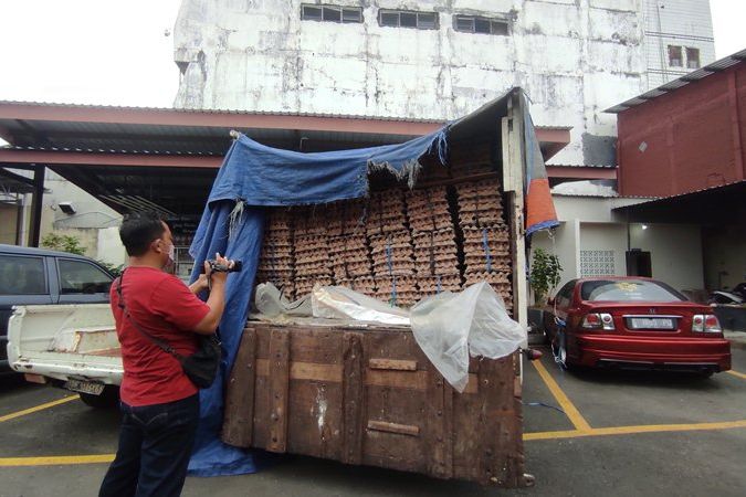 Polresta Mojokerto Amankan Ribuan Telur Ayam Tak Layak Konsumsi