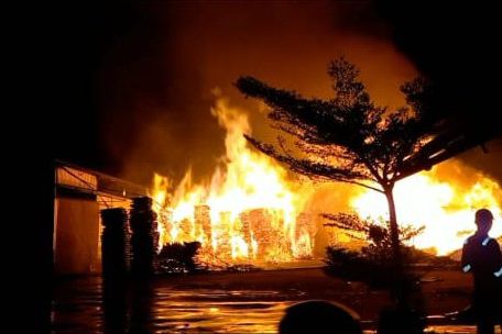 Pabrik Pengolahan Kayu Sengon Anugerah di Probolinggo Terbakar