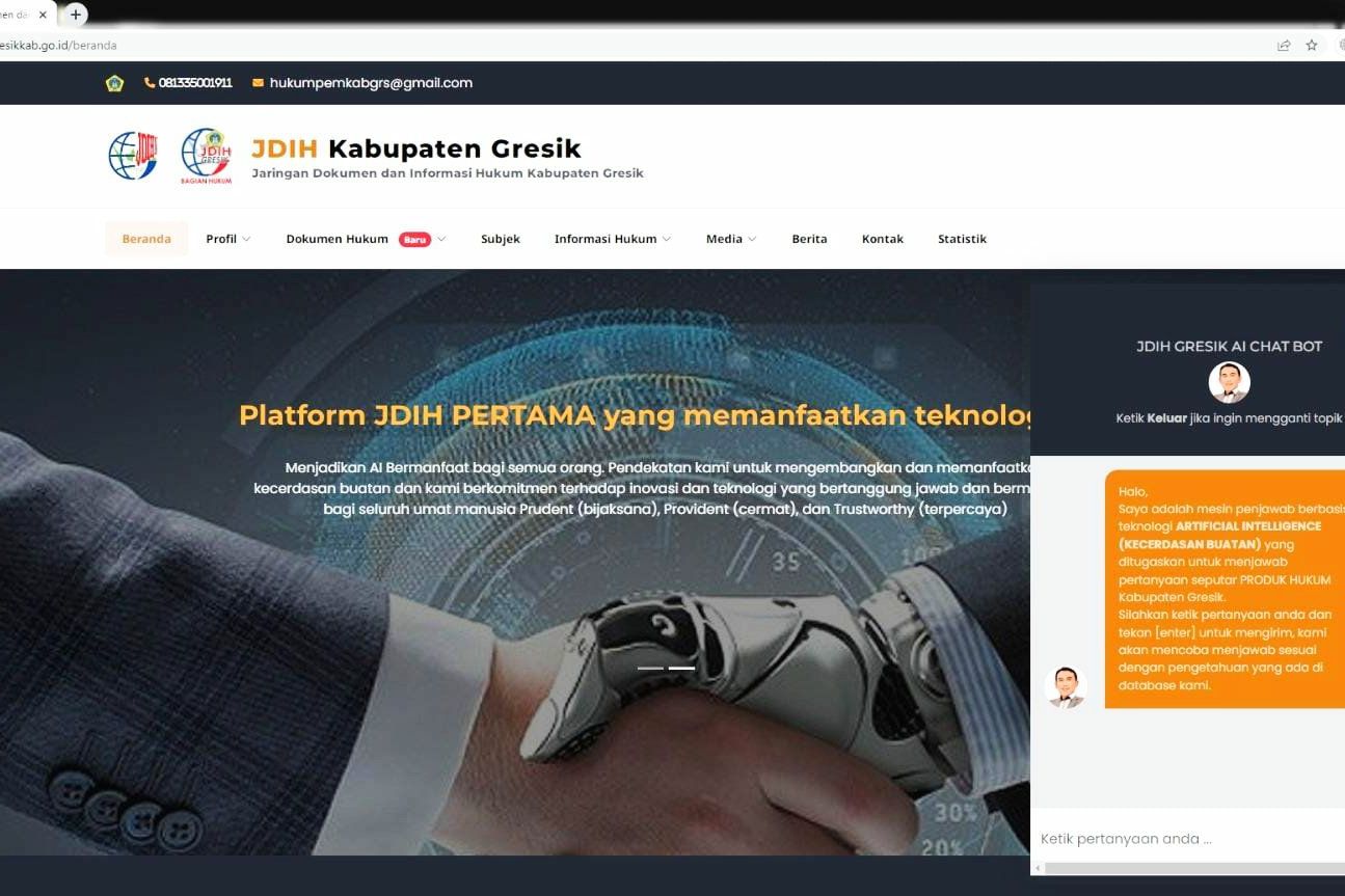 Pemkab Gresik Gunakan AI untuk Akses Dokumentasi dan Informasi Hukum