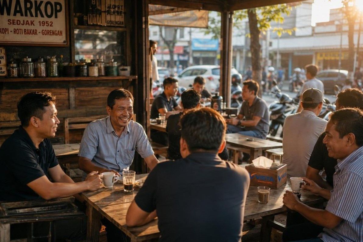 Warung Kopi Tetap Bertahan di Tengah Tren Kafe Modern
