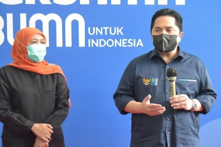 Menteri BUMN Buka ‘Sentra Vaksinasi Bersama’ di Surabaya