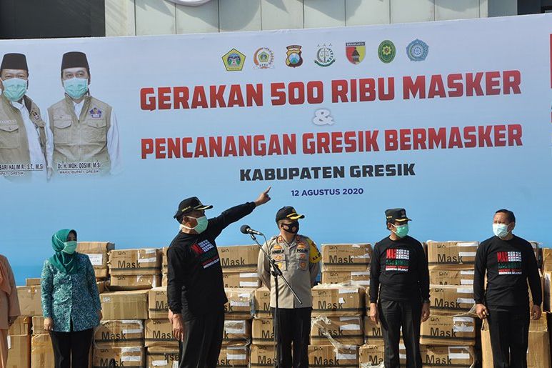 Kasus Covid-19 Menuju Zona Oranye, Gresik Canangkan Gerakan Bermasker