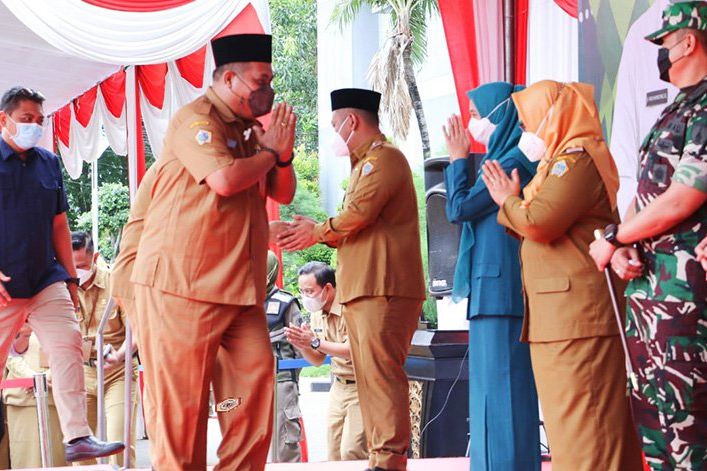 Halal bi Halal, Bupati Gresik Ajak ASN Terus Sosialisasikan Prokes