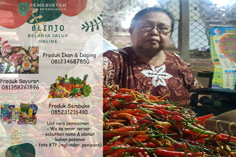 Tekan Sebaran Covid-19 , Pasar Tradisional Kota Probolinggo Buka Layanan Belanja Online