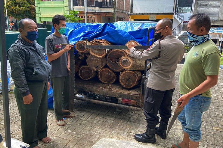 Empat Kabur, Dua Pelaku Pembalak Liar Ditangkap Polres Ponorogo