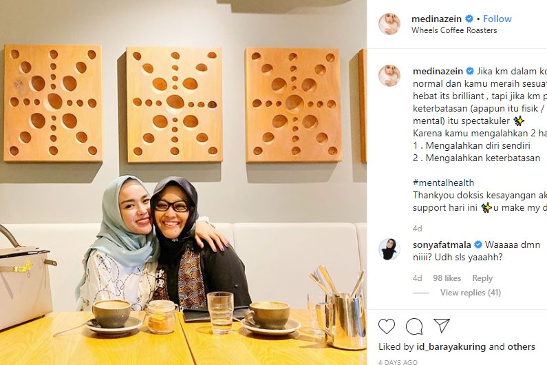 Positif Narkoba, Akun Instagram Medina Zein Diserbu Warganet