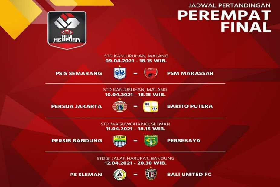 Ini Jadwal Perempat Final Piala Menpora 2021, Persebaya Jumpa Persib