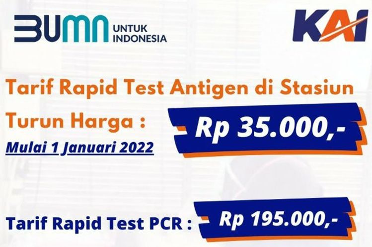 Mulai 1 Januari 2022, Tarif Rapid Test Antigen di Wilayah Daop 8 Ikut Turun