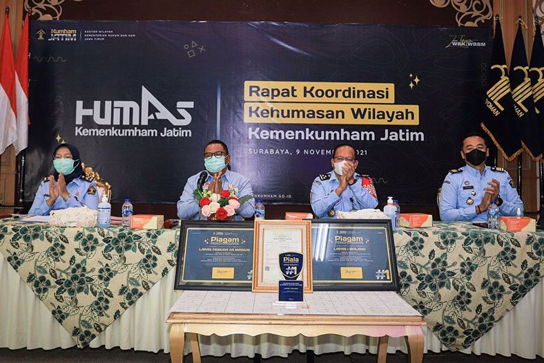 Evaluasi Kinerja Kehumasan, Kanwil Kemenkumham Jatim Gelar Rakor