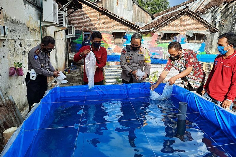 Edukasi Masyarakat, Wartawan Probolinggo Bersama Polri Aksi Tebar Benih Ikan