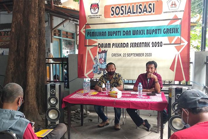 Gadeng KWG, KPU Gresik Sosialisasi Pemahaman Pilkada di tengah Pandemi Covid-19