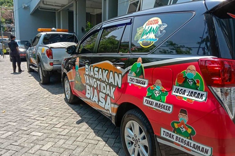 Mobil Dinas BPB Linmas Jadi Alat Sosialisasi Protokol Kesehatan