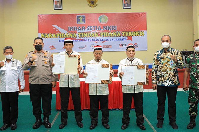 Tiga Narapidana Terorisme Lapas Surabaya Ikrar Setia Kepada NKRI