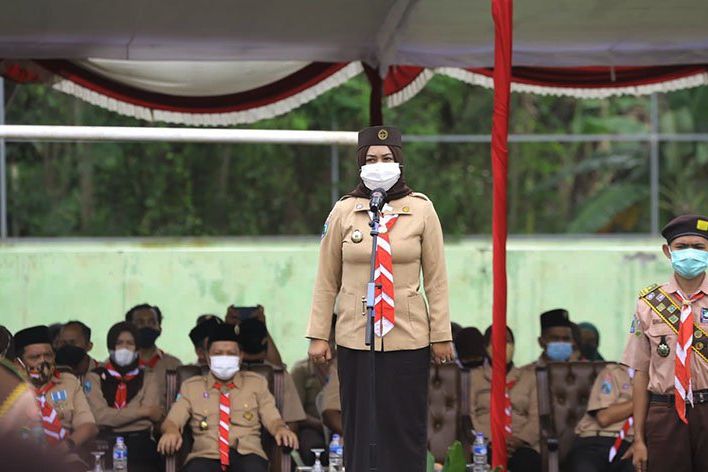 Ning Ita Optimis Pramuka Kota Mojokerto Sumbang Generasi Emas Nasional 2045
