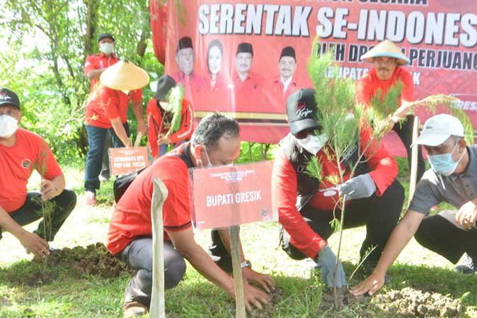 Gus Yani Ikuti Tanam Pohon Bersama Partai Pengusung Dirinya, PDI Perjuangan