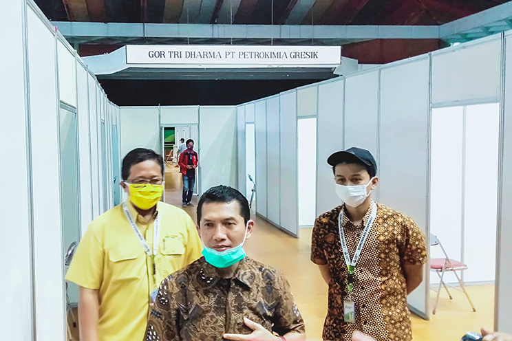 Antisipasi Gangguan Covid-19 Pada Produksi, Petrokimia Sulap GOR Jadi Ruang Isolasi 