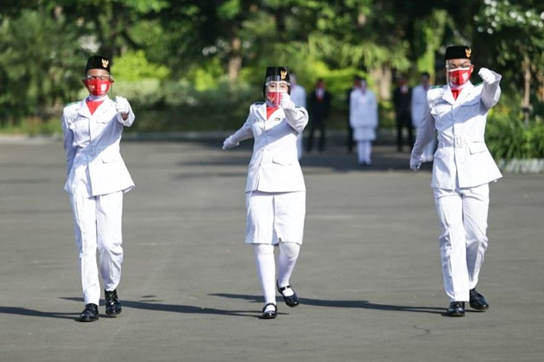 Upacara HUT ke-75 RI di Balai Kota Surabaya Terapkan Protokol Ketat