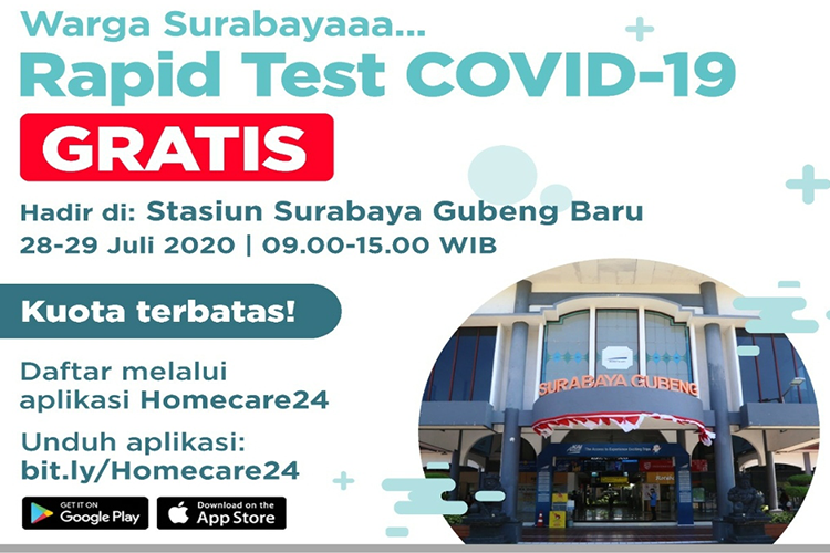KAI Gelar Rapid Test Gratis Selama Dua Hari