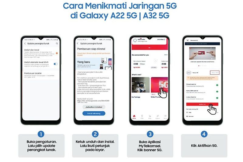 Update Software, Samsung Galaxy A22 dan A32 Kini Terkoneksi Jaringan Telkomsel Hyper 5G 