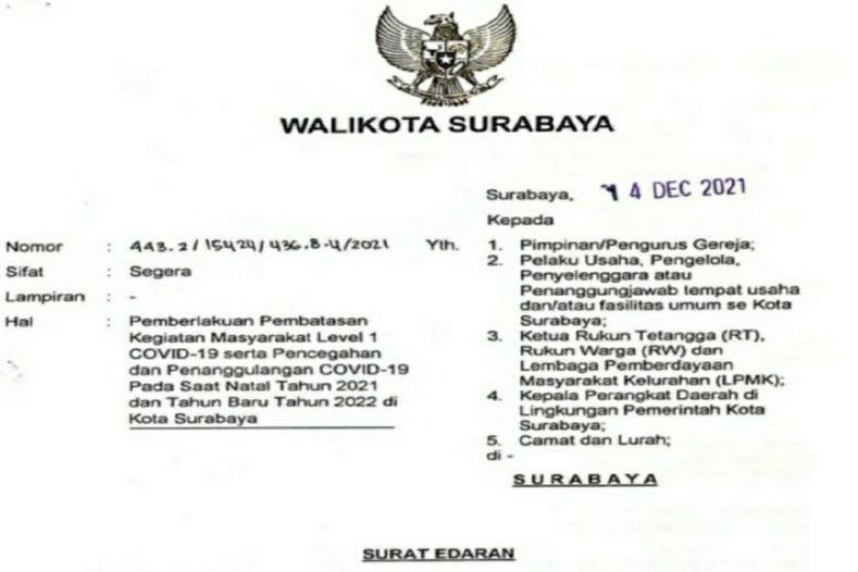 SE Natal dan Tahun Baru 2022 Resmi Dikeluarkan, Ini Penjelasan dan Detail Aturannya