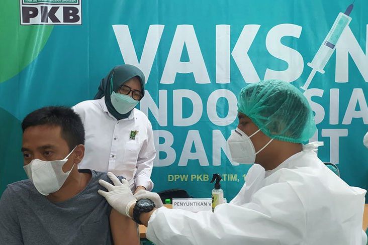 Kejar Target Herd Immunity Indonesia Bangkit, DPW PKB Jatim Gencar Gelar Vaksinasi Masyarakat