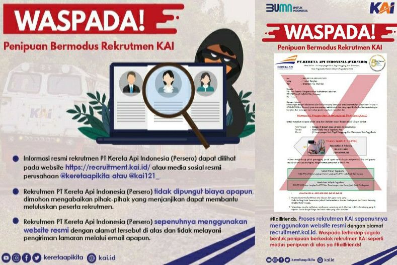 Waspada! Penipuan Bermodus Rekrutmen KAI