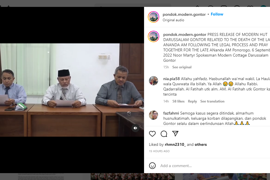 Pengurus Pondok Gontor Secara Tegas Akui Ada Kekerasan Penganiayaan Terhadap Santri