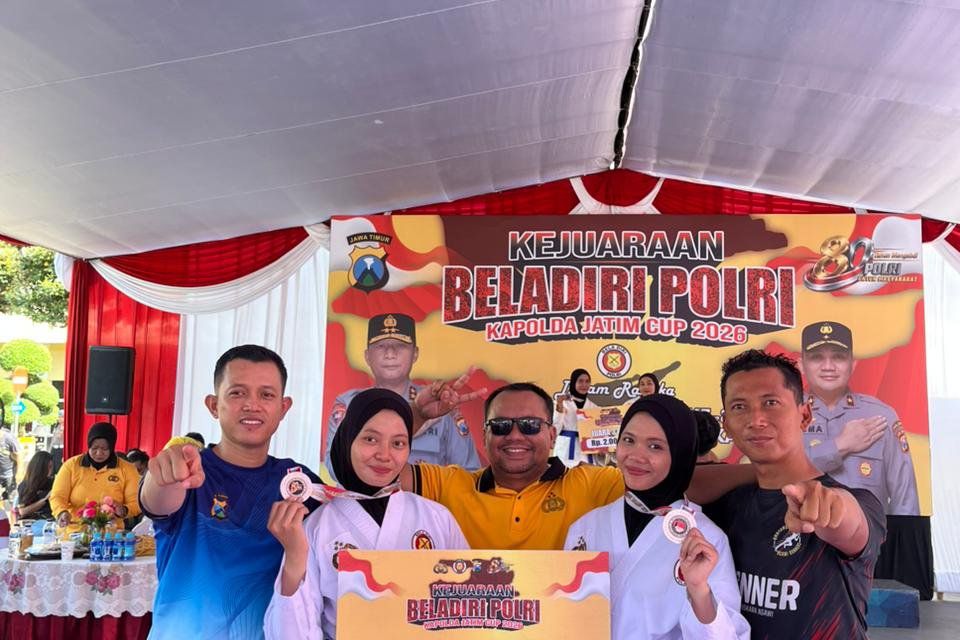 Polres Ngawi Raih Medali Perak dan Perunggu di Kejuaraan Beladiri Polri Kapolda Jatim Cup 2026
