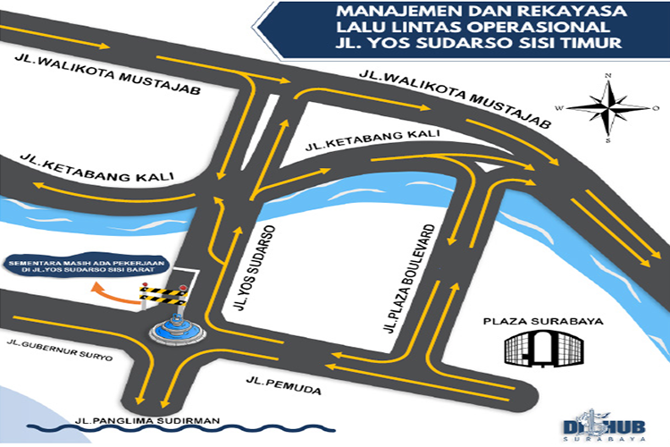 Mulai Besok, Jalan Yos Sudarso Surabaya Sisi Timur Dibuka