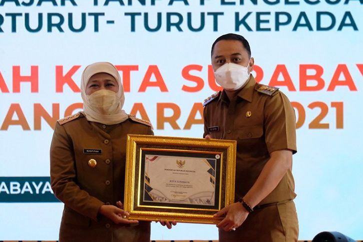 10 Kali Berturut-turut Raih Opini WTP, Pemkot Surabaya Terima Penghargaan dari Pemerintah Pusat