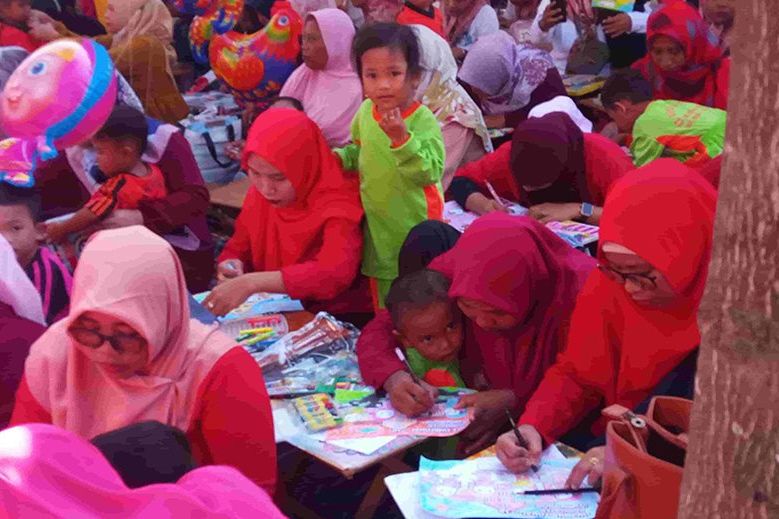 1.198 Murid Paud di Kecamatan Karangbinangun Lamongan Adu Ketrampilan Mewarnai