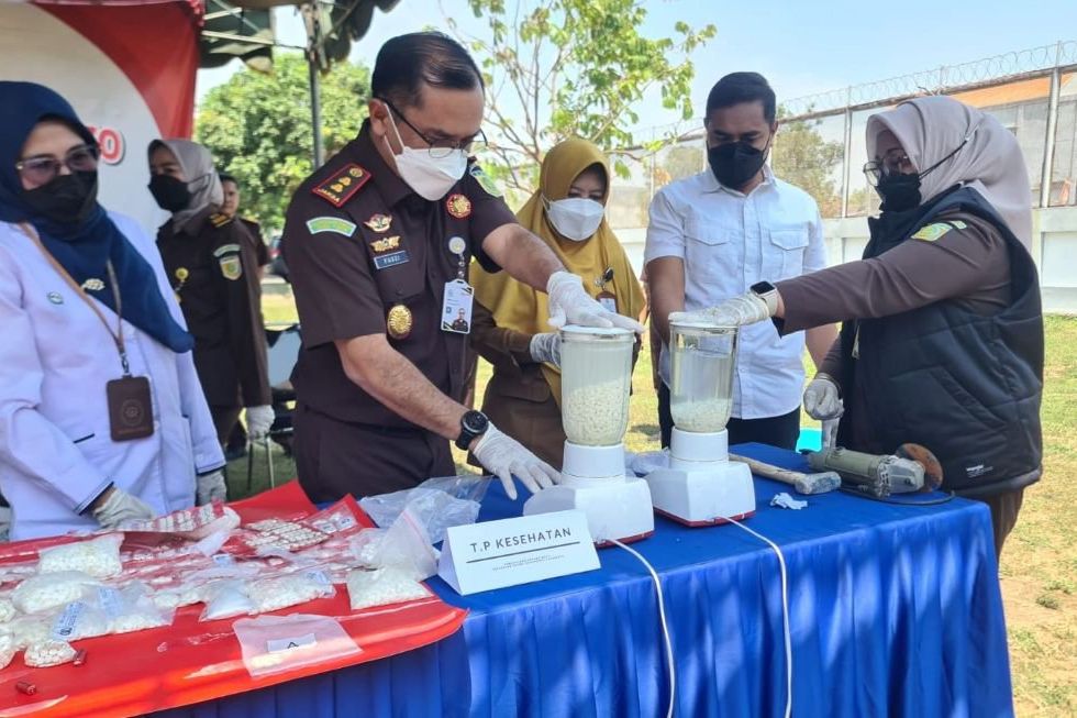 Narkotika Mendominasi Perkara di Mojokerto, 813,9 Gram Sabu Dimusnahkan