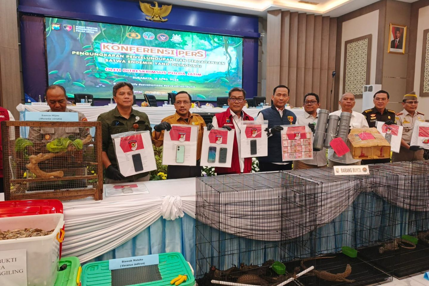 Polda Jatim Gagalkan Penyelundupan Komodo Dimasukkan ke Paralon