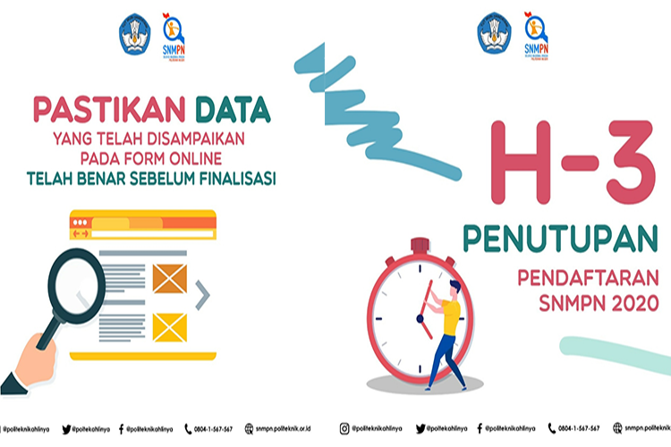 Jelang Penutupan Pendaftaran SNMPN 2020, Peserta Diimbau Segera Finalisasi