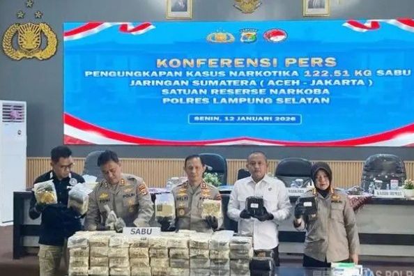 Dikirim ke Jakarta, Sabu 122,5 Kg Sabu Disembunyikan di Truk Pengangkut Jengkol