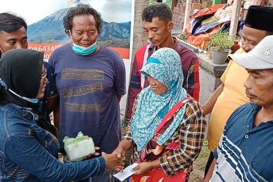 Komunitas TikTok “Mak Kepo” Beri Bantuan Korban Erupsi Semeru