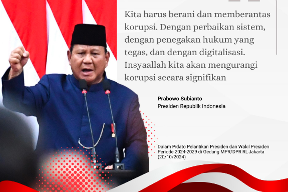 Janji Prabowo Tegakkan Hukum dan Berantas Korupsi