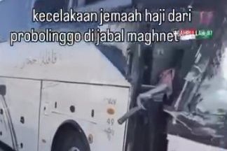 Dua Bus Jemaah Haji Indonesia Tabrakan usai Tur ke Jabal Magnet, 10 Orang Luka