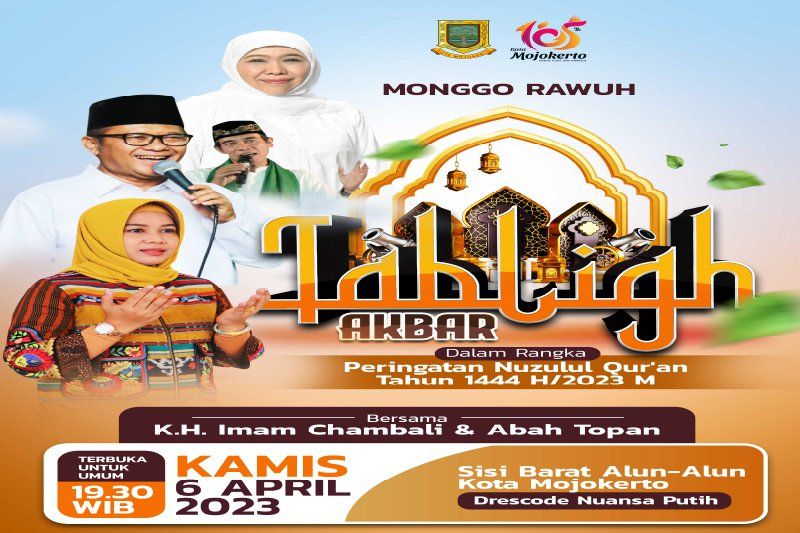 Pemkot Mojokerto Bakal Gelar Tabligh Akbar Nuzulul Qur'an, Dihadiri Gubernur Jatim dan Kiai Hambali