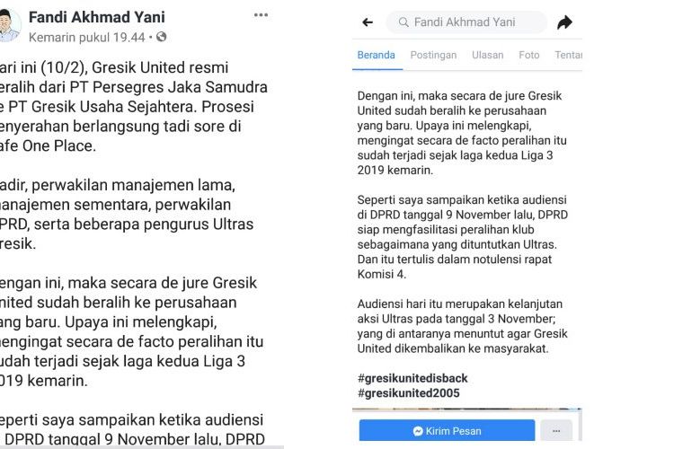 Gresik United FC Resmi Beralih Manajeman, Dikelola PT Gresik Usaha
