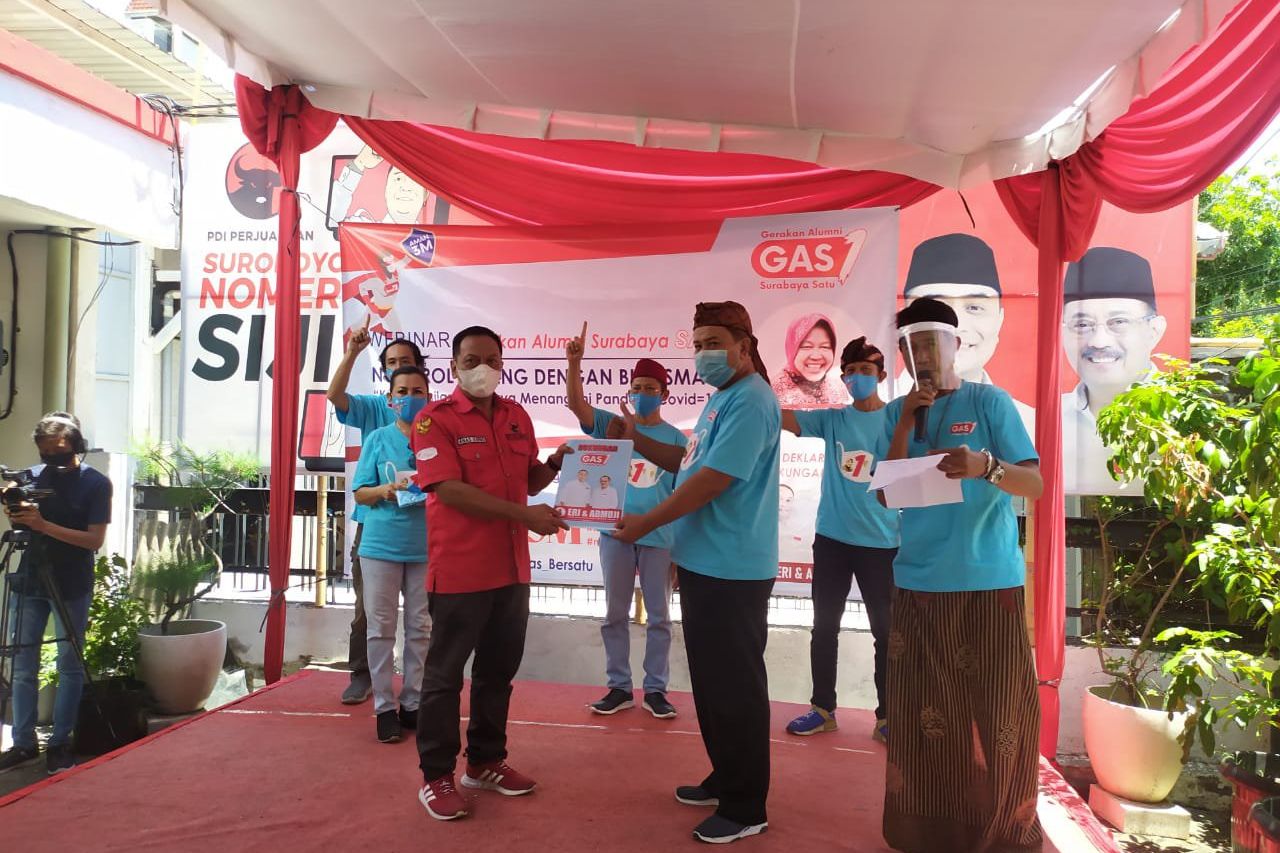 GAS Satu Bulatkan Tekad Dukung Penerus Kebaikan Bu Risma, Eri Cahyadi dan Armuji