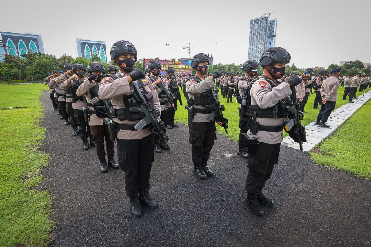 Operasi PPKM Darurat, Polresta Mojokerto Libatkan 25 Anggota Brimob