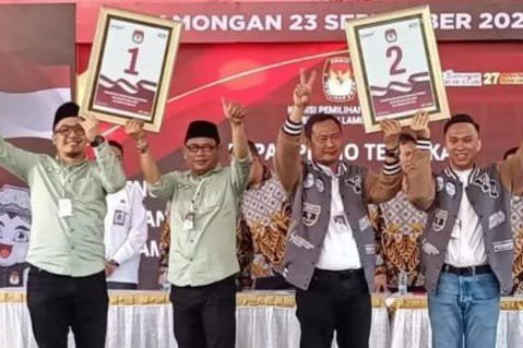 Dua Pasangan Calon Bupati dan Wakil Bupati Lamongan Ambil Nomor Urut, Ini Nomornya