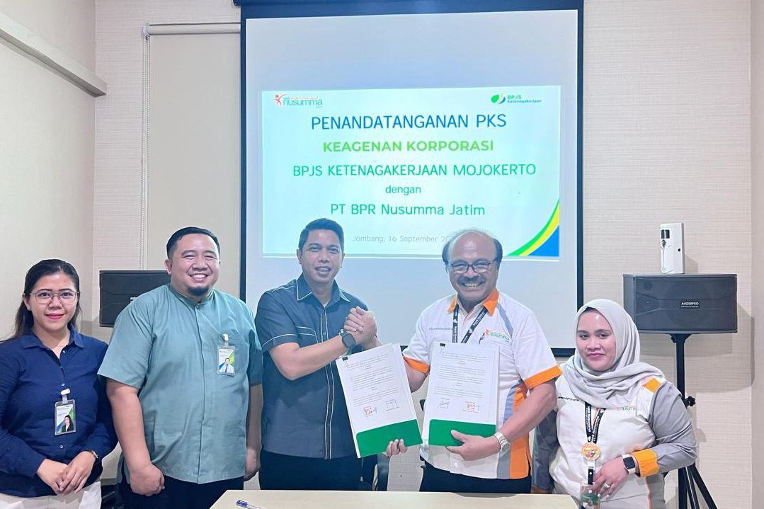 Perluas Layanan, BPJS Ketenagakerjaan Jombang Wahid Hasyim Gandeng PT BPR Nusumma Jatim