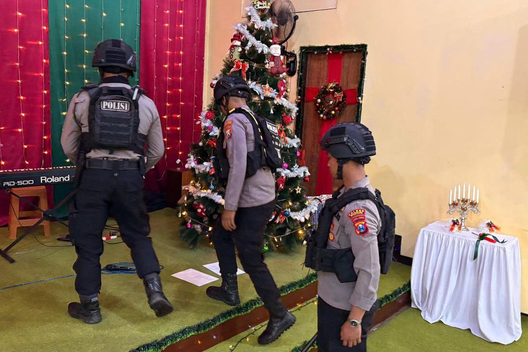 Sterilisasi Gereja menjelang Natal, Ini Sasaran Samapta Polres Madiun