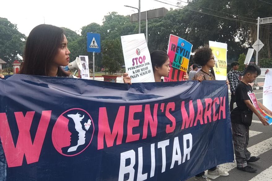 Women's March Blitar Desak Pemerintah Sahkan RUU PKS