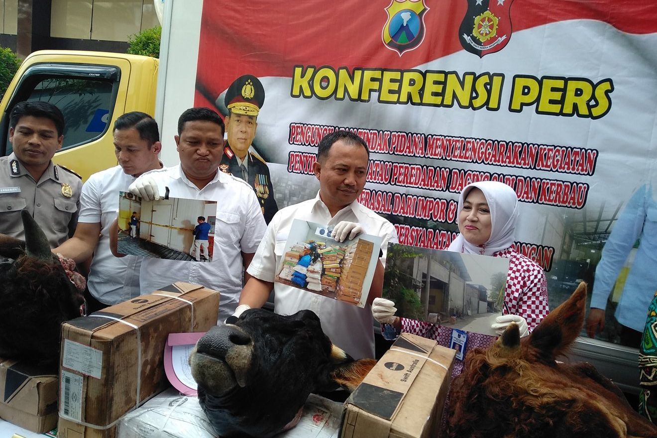 Polda Gandeng Disnak Jatim Tertibkan Gudang Penyimpanan Daging Impor