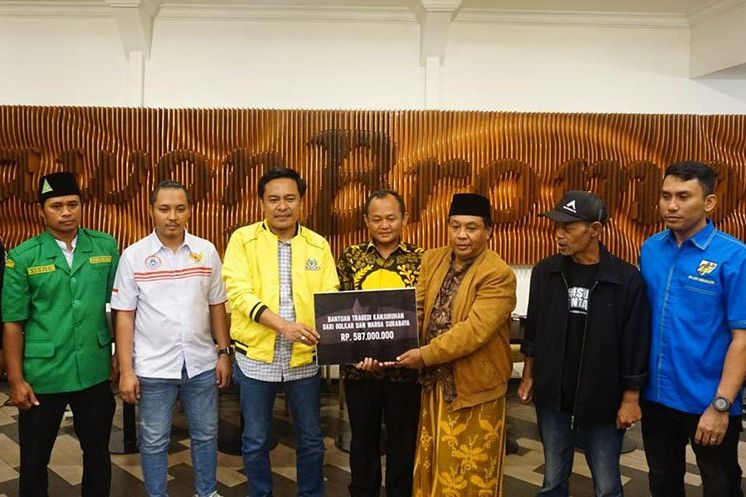Donasi Disalurkan, Golkar Jatim: Simbol Persaudaraan Arek Malang dan Suroboyo