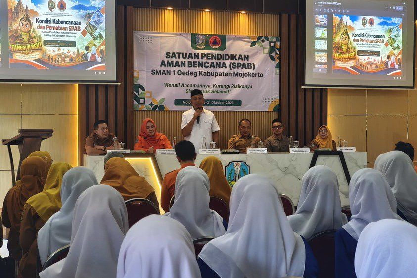 Dekat Sungai Brantas, Siswa di Gedeg Mojokerto Dibekali Mitigasi Bencana